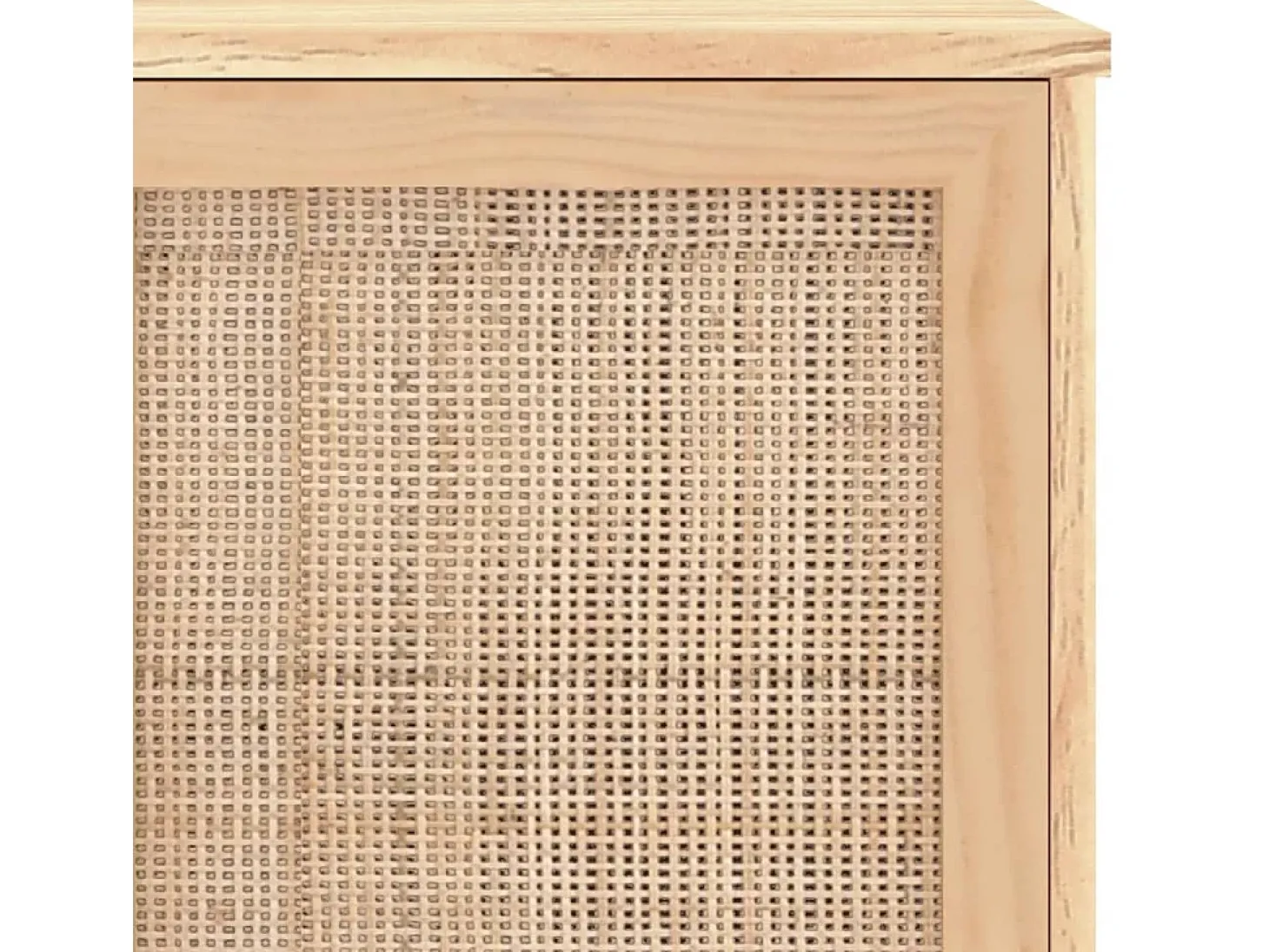 Aparador cómoda armario mueble organizador cocina salón salón 105 x 30 x 60 cm madera maciza de pino y ratán natural marrón 02_0035714