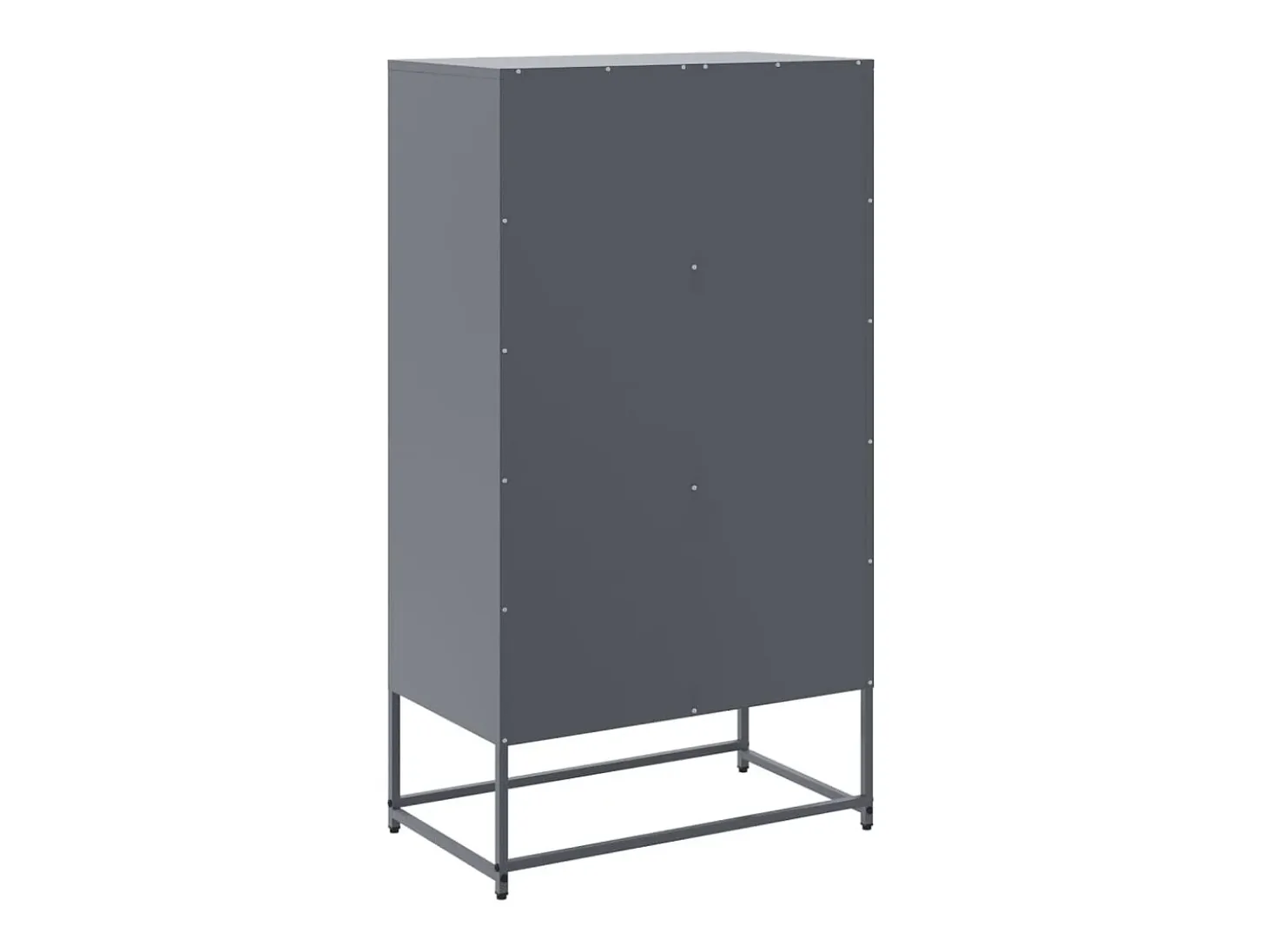 Aparador cómoda armario mueble organizador cocina salón salón 68,5 x 38,5 x 123,5 cm acero antracita 02_0029703