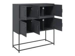 Aparador cómoda armario mueble organizador cocina salón salón 100,5 x 39 x 107 cm acero antracita 02_0029683