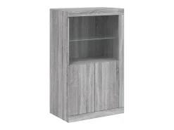Aparador cómoda armario mueble organizador cocina salón salón con luces LED sonoma 162 x 37 x 100 cm gris 02_0030055