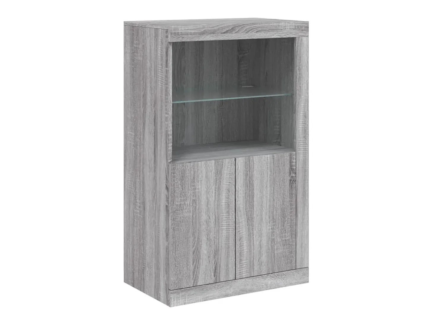 Aparador cómoda armario mueble organizador cocina salón salón con luces LED sonoma 162 x 37 x 100 cm gris 02_0030055