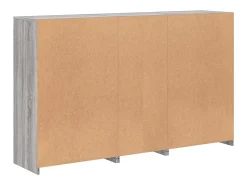Aparador cómoda armario mueble organizador cocina salón salón con luces LED sonoma 162 x 37 x 100 cm gris 02_0030055