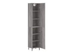 Aparador cómoda armario mueble organizador cocina salón salón alto Sonoma 34,5 x 34 x 180 cm madera contrachapada gris 02_0035286