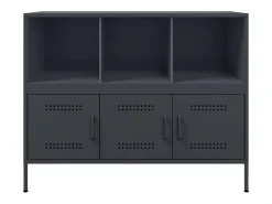 Aparador cómoda armario mueble organizador cocina salón salón 100,5 x 39 x 79 cm acero antracita 02_0029687