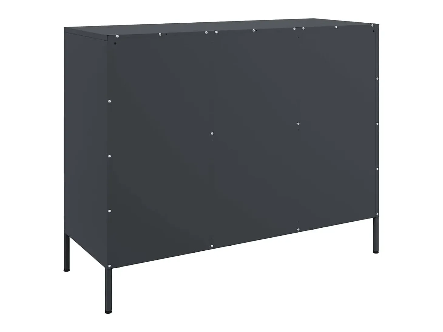Aparador cómoda armario mueble organizador cocina salón salón 100,5 x 39 x 79 cm acero antracita 02_0029687