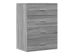 Aparador cómoda armario unidad de almacenamiento organizador cocina salón salón juego de 2 sonoma 60 x 39 x 80 cm madera contrachapada gris 02_0036968
