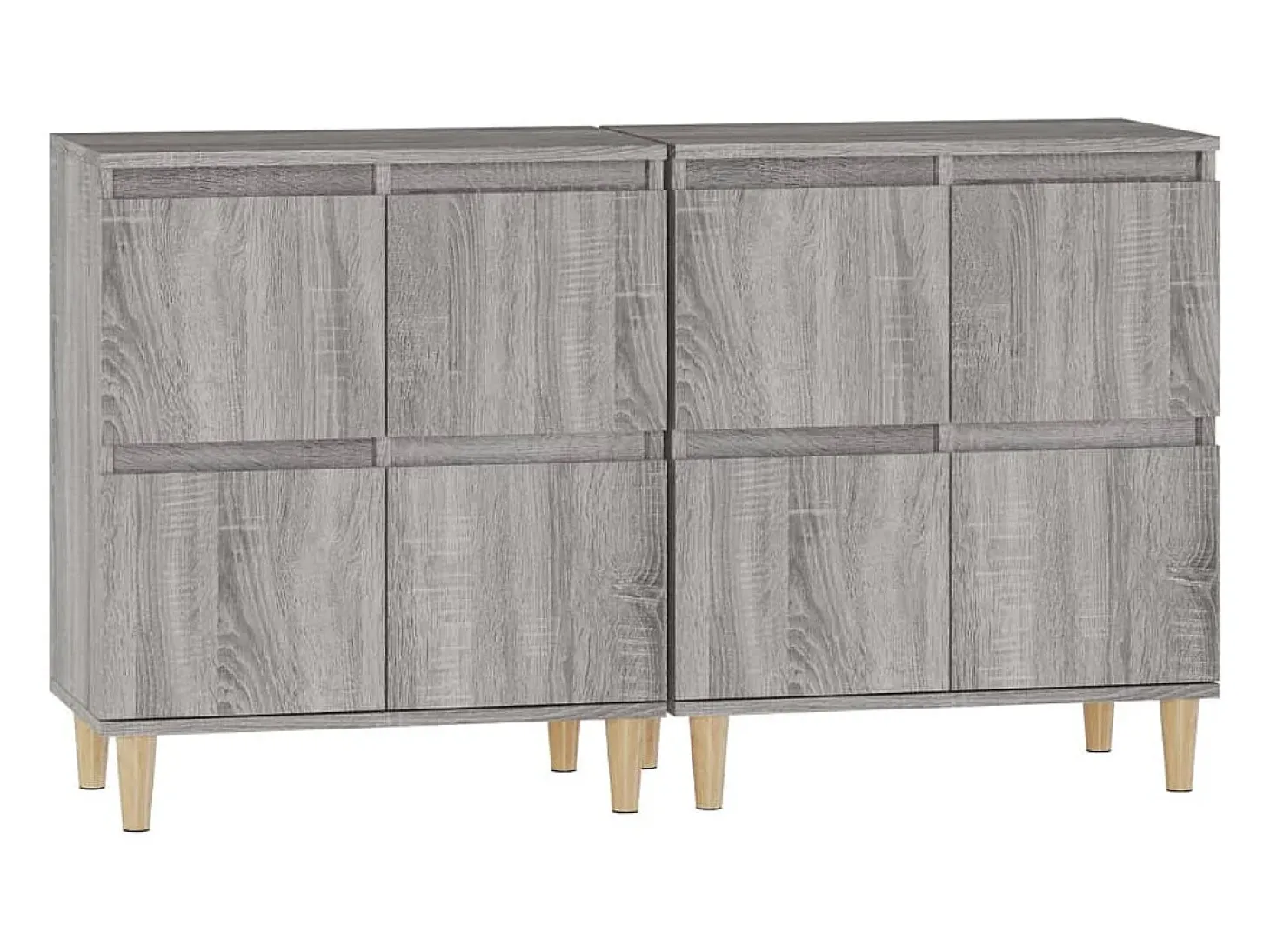 Aparador cómoda armario unidad de almacenamiento organizador cocina salón salón juego de 2 sonoma 60 x 35 x 70 cm madera contrachapada gris 02_0036964