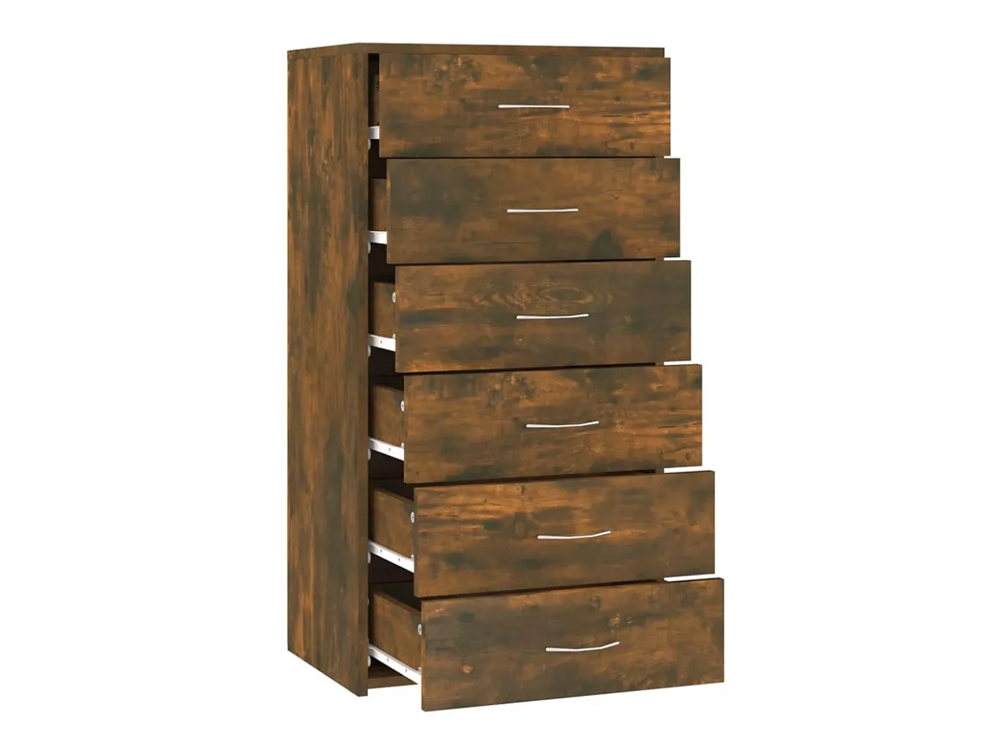 Aparador Cómoda Armario Unidad de Almacenamiento Organizador Cocina Salón Salón con 6 Cajones 50 x 34 x 96 cm Madera Contrachapada Marrón 02_0029759