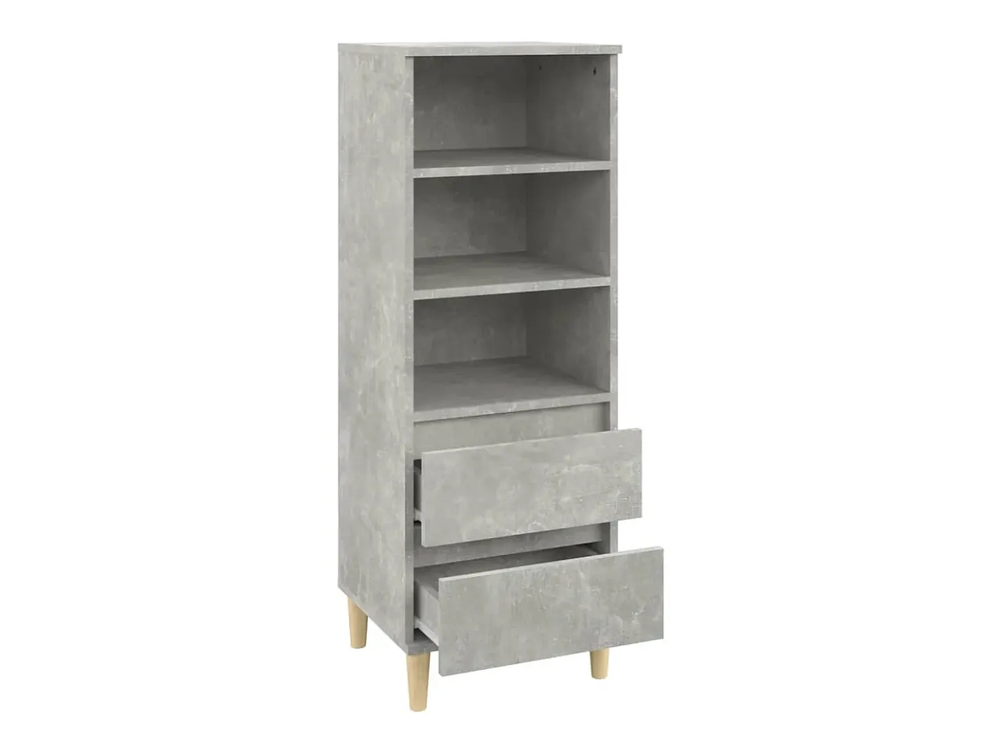 Aparador cómoda cómoda armario mueble organizador cocina salón salón alto 40 x 36 x 110 cm madera contrachapada gris 02_0034433