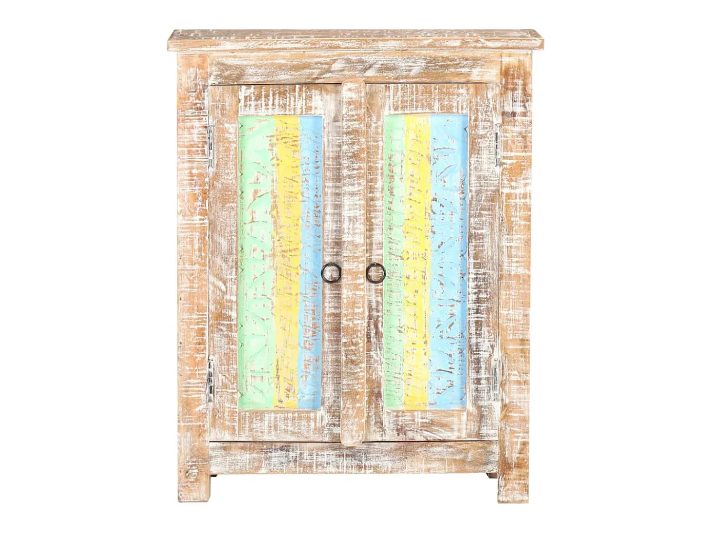 Aparador cómoda cómoda armario mueble organizador cocina salón salón 61 x 35 x 76 cm madera de acacia en bruto multicolor 02_0029631