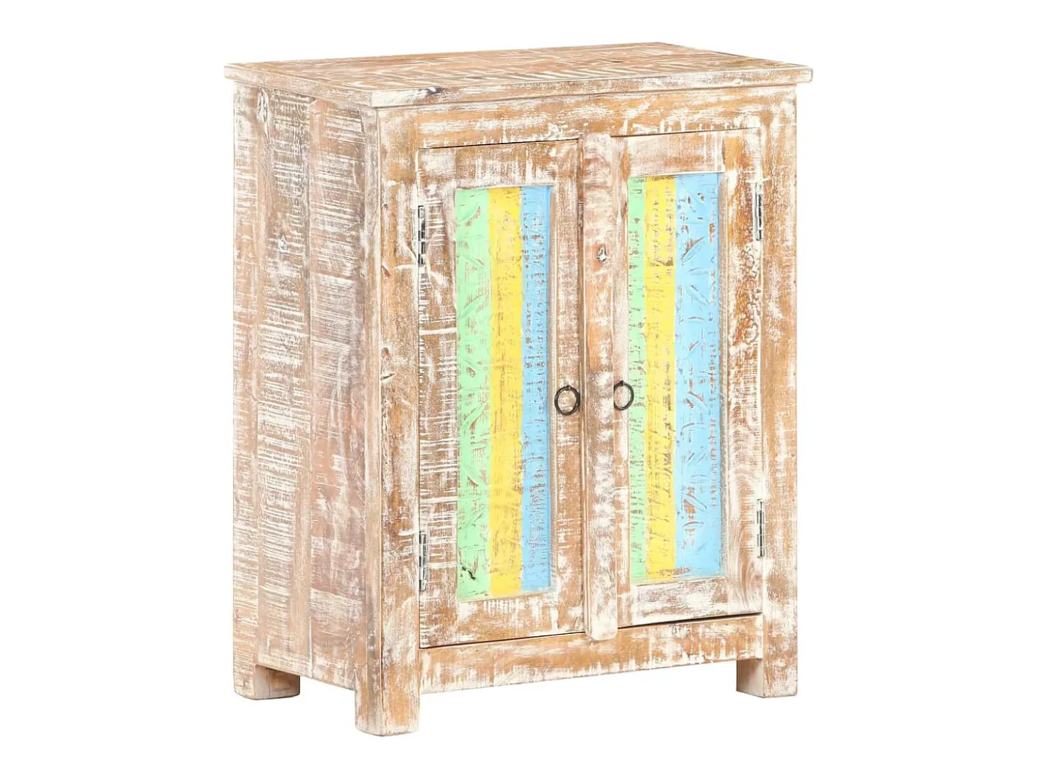 Aparador cómoda cómoda armario mueble organizador cocina salón salón 61 x 35 x 76 cm madera de acacia en bruto multicolor 02_0029631