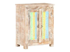 Aparador cómoda cómoda armario mueble organizador cocina salón salón 61 x 35 x 76 cm madera de acacia en bruto multicolor 02_0029631