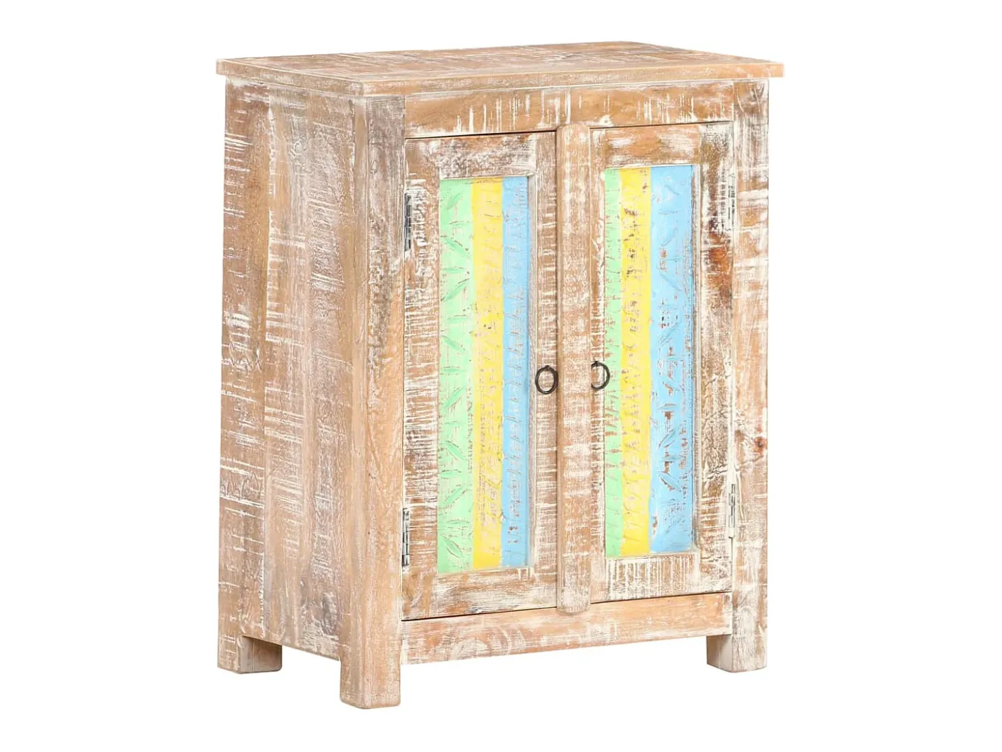 Aparador cómoda cómoda armario mueble organizador cocina salón salón 61 x 35 x 76 cm madera de acacia en bruto multicolor 02_0029631