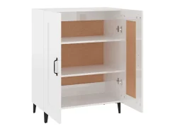 Aparador cómoda cómoda armario mueble organizador cocina salón brillante 69,5 x 34 x 90 cm madera contrachapada blanco 02_0030734