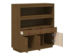Aparador cómoda cómoda armario mueble organizador cocina salón salón alto 100 x 40 x 108,5 cm madera maciza de pino marrón 02_0034750