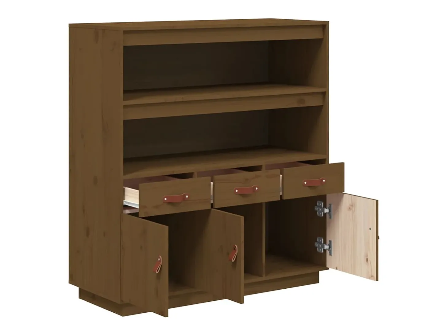 Aparador cómoda cómoda armario mueble organizador cocina salón salón alto 100 x 40 x 108,5 cm madera maciza de pino marrón 02_0034750