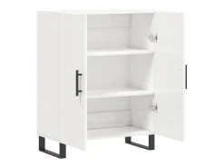 Aparador cómoda cómoda armario mueble organizador cocina salón brillante 69,5 x 34 x 90 cm madera contrachapada blanco 02_0030750