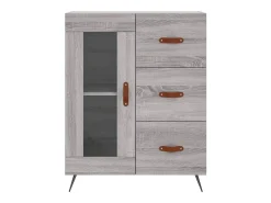 Aparador cómoda cómoda armario mueble organizador cocina salón salón alto Sonoma 69,5 x 34 x 180 cm madera contrachapada gris 02_0035551