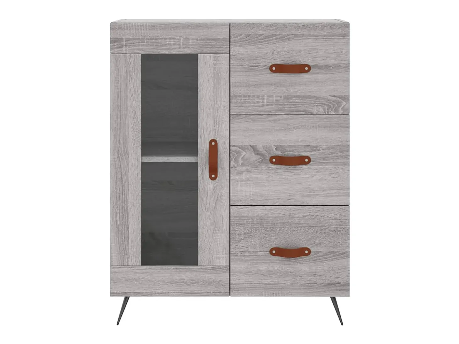 Aparador cómoda cómoda armario mueble organizador cocina salón salón alto Sonoma 69,5 x 34 x 180 cm madera contrachapada gris 02_0035551