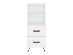 Aparador cómoda cómoda armario mueble organizador cocina salón brillante 34,5 x 34 x 90 cm madera contrachapada blanco 02_0030607