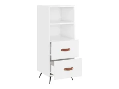Aparador cómoda cómoda armario mueble organizador cocina salón brillante 34,5 x 34 x 90 cm madera contrachapada blanco 02_0030607