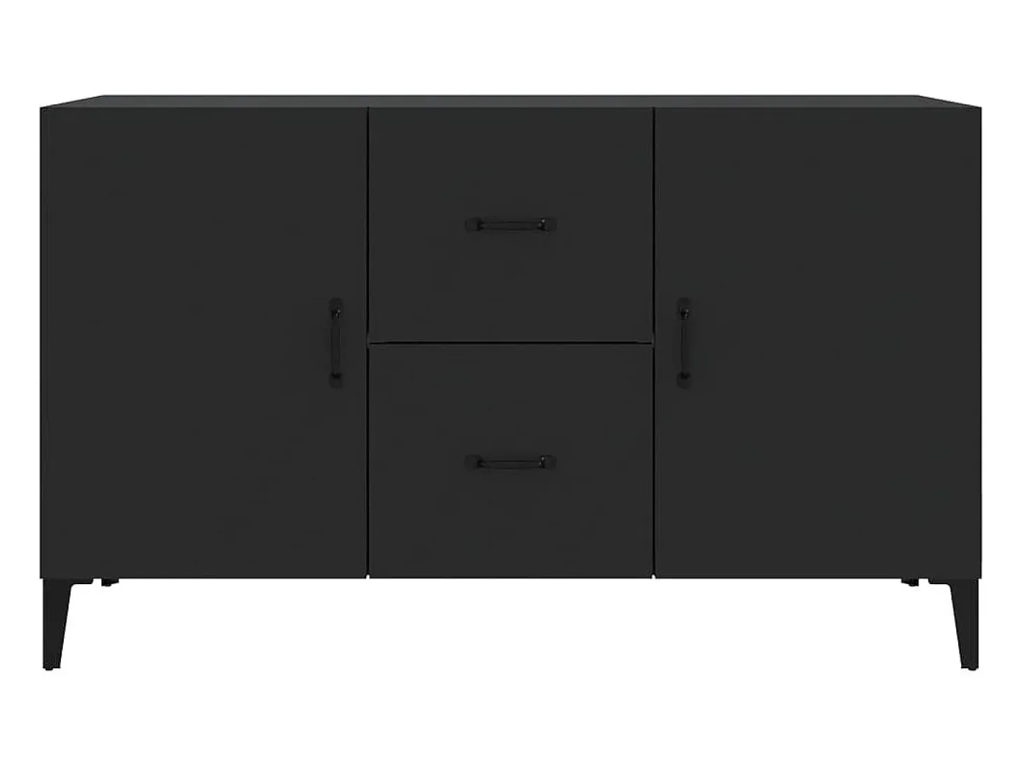 Aparador cómoda cómoda armario mueble organizador cocina salón salón 100 x 36 x 60 cm madera contrachapada negra 02_0035799