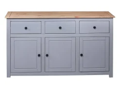 Aparador cómoda cómoda armario mueble organizador cocina salón salón 135 x 40 x 80 cm Pino macizo Surtido Panamá gris 02_0031782