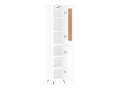 Aparador cómoda cómoda armario mueble organizador cocina salón salón alto 34,5 x 34 x 180 cm madera contrachapada blanco 02_0032391