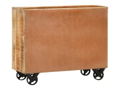 Aparador cómoda cómoda armario mueble organizador cocina salón salón con 3 cajones 80 x 30 x 65 cm madera maciza de mango en bruto marrón 02_0029738