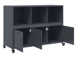 Aparador cómoda cómoda armario mueble organizador cocina salón salón 100,5 x 39 x 72 cm acero antracita 02_0029685
