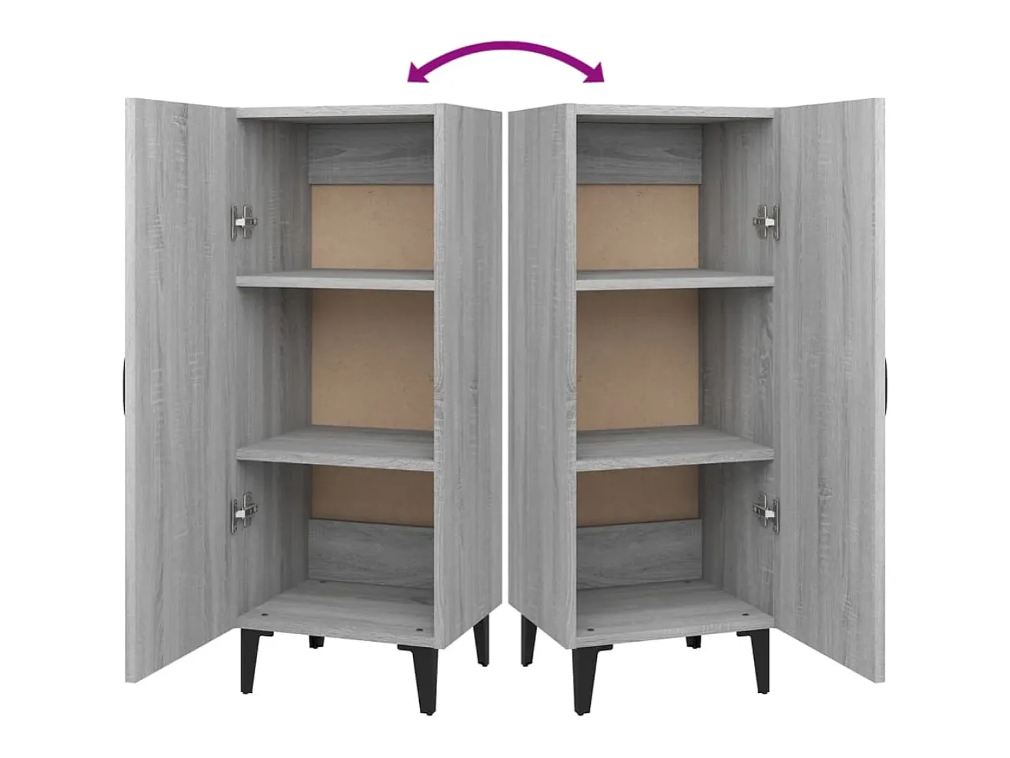 Aparador cómoda cómoda armario mueble organizador cocina salón salón Sonoma 34,5 x 34 x 90 cm madera contrachapada gris 02_0036322