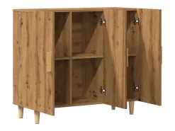 Aparador cómoda cómoda armario unidad de almacenamiento organizador cocina salón sala de manualidades 90 x 34 x 80 cm madera contrachapada marrón 02_0030824