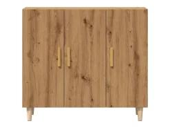 Aparador cómoda cómoda armario unidad de almacenamiento organizador cocina salón sala de manualidades 90 x 34 x 80 cm madera contrachapada marrón 02_0030824