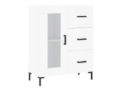 Aparador cómoda cómoda armario mueble organizador cocina salón salón alto 69,5 x 34 x 180 cm madera contrachapada blanco 02_0032551
