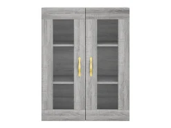 Aparador cómoda cómoda armario mueble organizador cocina salón salón alto Sonoma 69,5 x 34 x 180 cm madera contrachapada gris 02_0035451