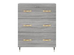 Aparador cómoda cómoda armario mueble organizador cocina salón salón alto Sonoma 69,5 x 34 x 180 cm madera contrachapada gris 02_0035451