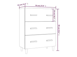 Aparador cómoda cómoda armario unidad de almacenamiento organizador cocina salón salonsonoma 70 x 34 x 90 cm madera contrachapada gris 02_0036510