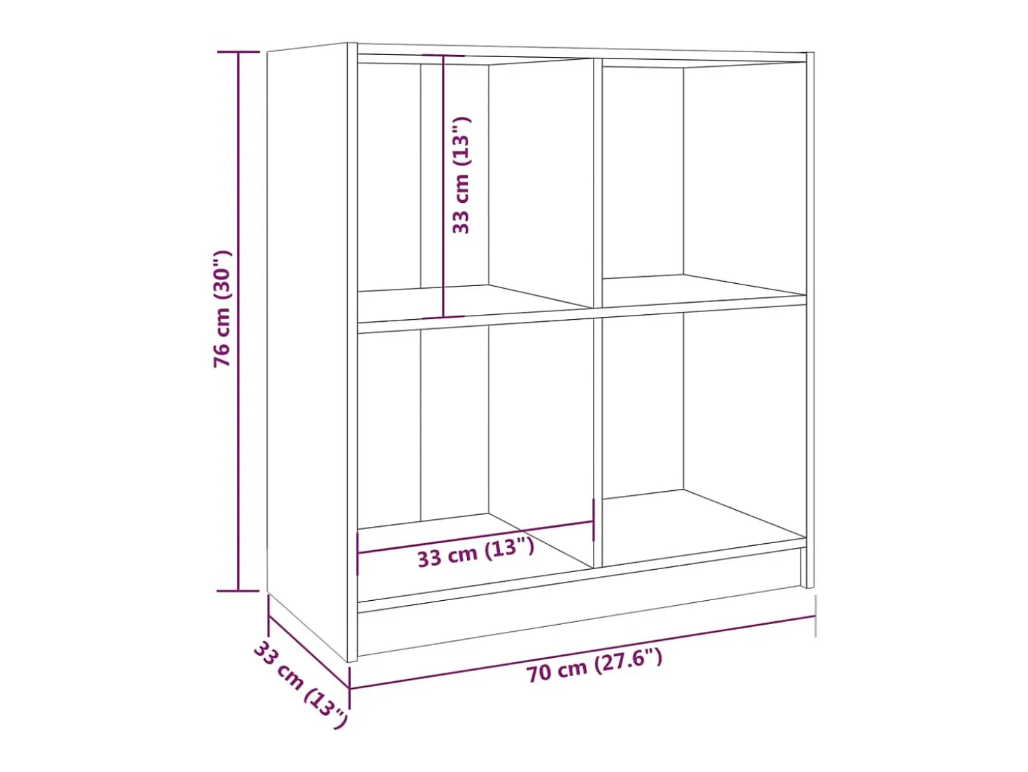 Aparador cómoda cómoda armario mueble organizador cocina salón salón 70 x 33 x 76 cm madera maciza de pino marrón 02_0035759