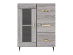 Aparador cómoda cómoda armario mueble organizador cocina salón salón alto Sonoma 69,5 x 34 x 180 cm madera contrachapada gris 02_0035437