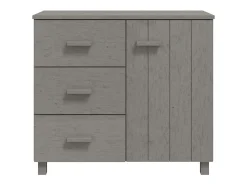 Aparador cómoda cómoda armario mueble organizador cocina salón luz 90 x 40 x 80 cm madera maciza de pino gris 02_0032162