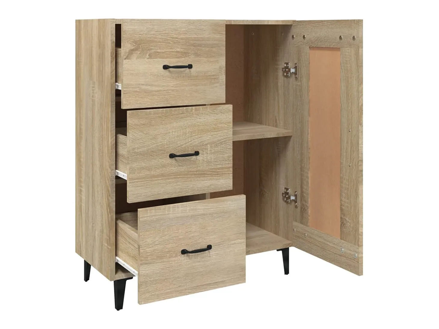 Aparador cómoda cómoda armario mueble de almacenamiento organizador cocina salón salón Sonoma 69,5 x 34 x 90 cm madera contrachapada marrón 02_0031656