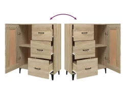 Aparador cómoda cómoda armario mueble de almacenamiento organizador cocina salón salón Sonoma 69,5 x 34 x 90 cm madera contrachapada marrón 02_0031656