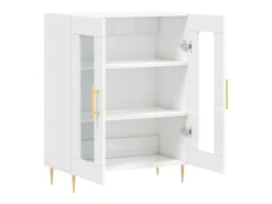 Aparador cómoda cómoda armario mueble organizador cocina salón brillante 69,5 x 34 x 90 cm madera contrachapada blanco 02_0030686