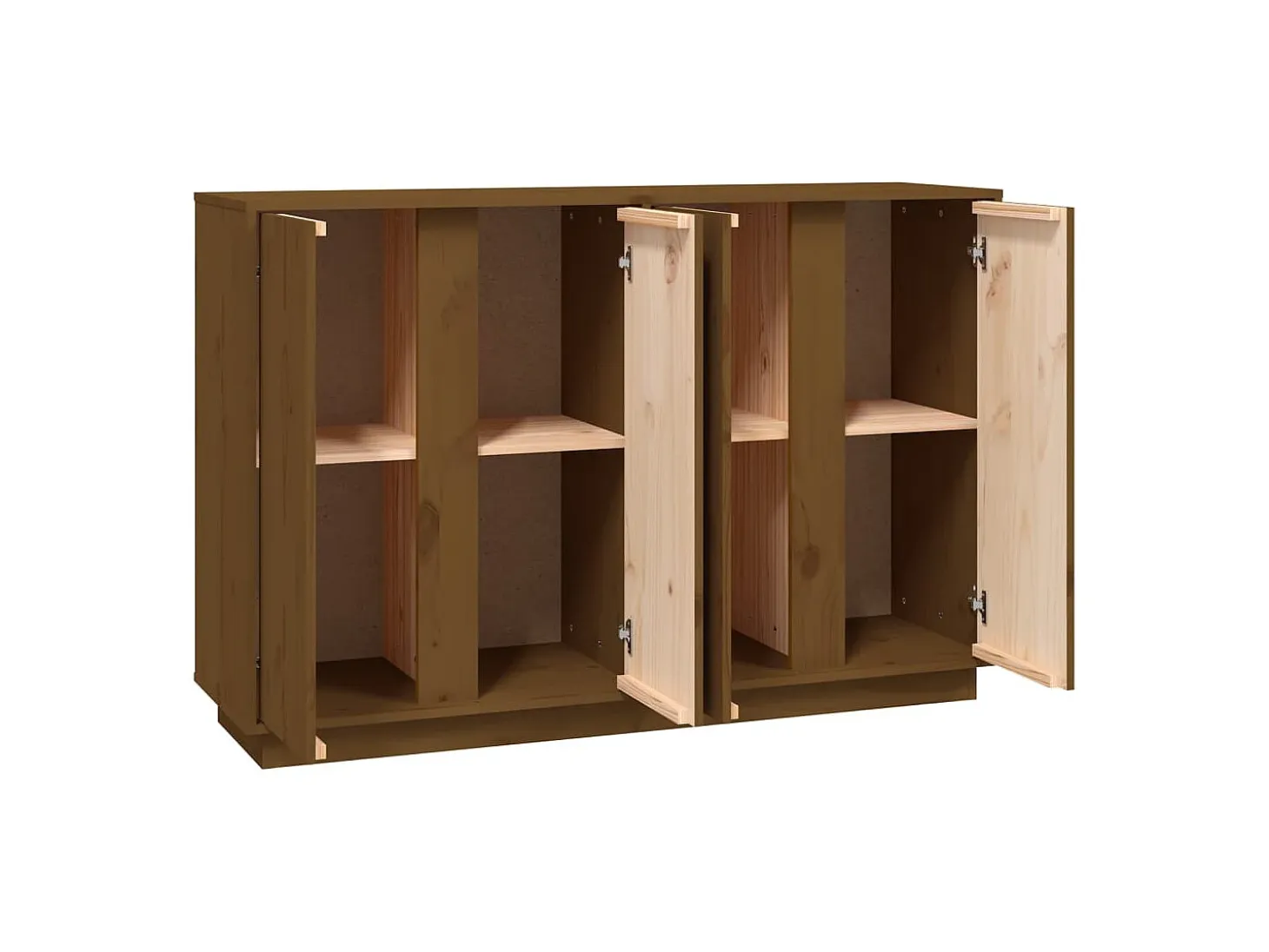 Aparador cómoda cómoda armario mueble organizador cocina salón salón 120 x 35 x 80 cm madera maciza de pino marrón 02_0035738