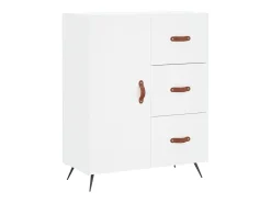 Aparador cómoda cómoda armario mueble organizador cocina salón salón alto 69,5 x 34 x 180 cm madera contrachapada blanco 02_0032540