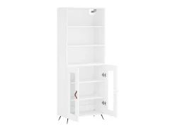 Aparador cómoda cómoda armario mueble organizador cocina salón salón alto 69,5 x 34 x 180 cm madera contrachapada blanco 02_0032611