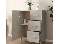 Aparador cómoda cómoda armario mueble organizador cocina salón salón 69,5 x 34 x 90 cm madera contrachapada gris 02_0032041