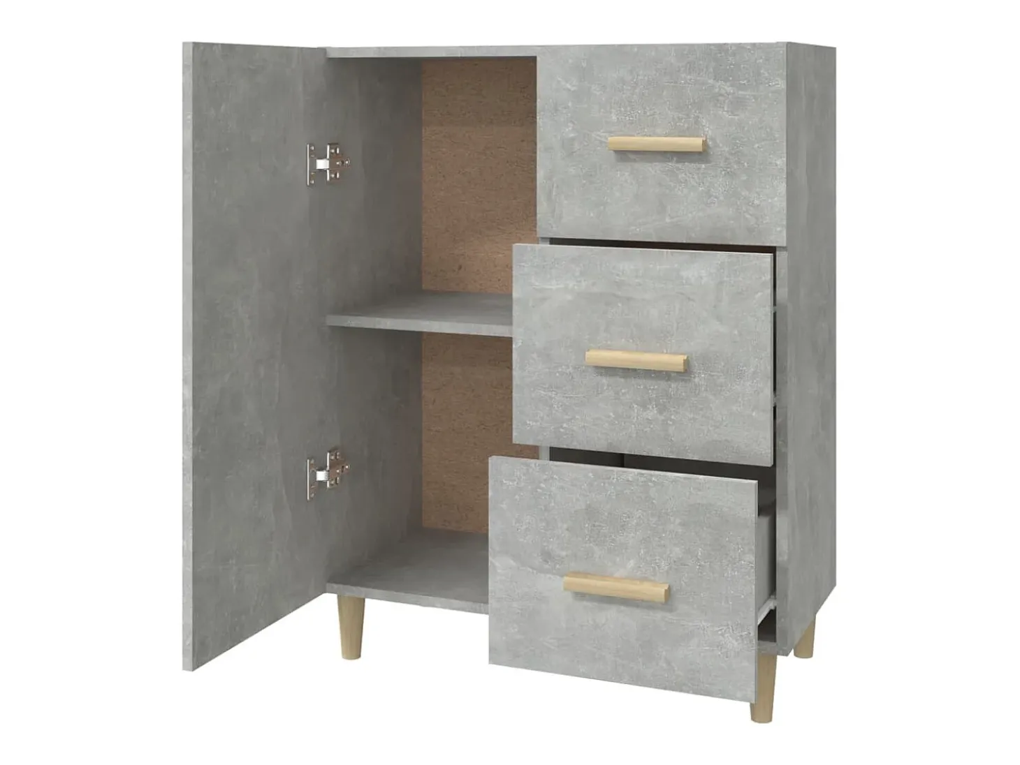 Aparador cómoda cómoda armario mueble organizador cocina salón salón 69,5 x 34 x 90 cm madera contrachapada gris 02_0032041