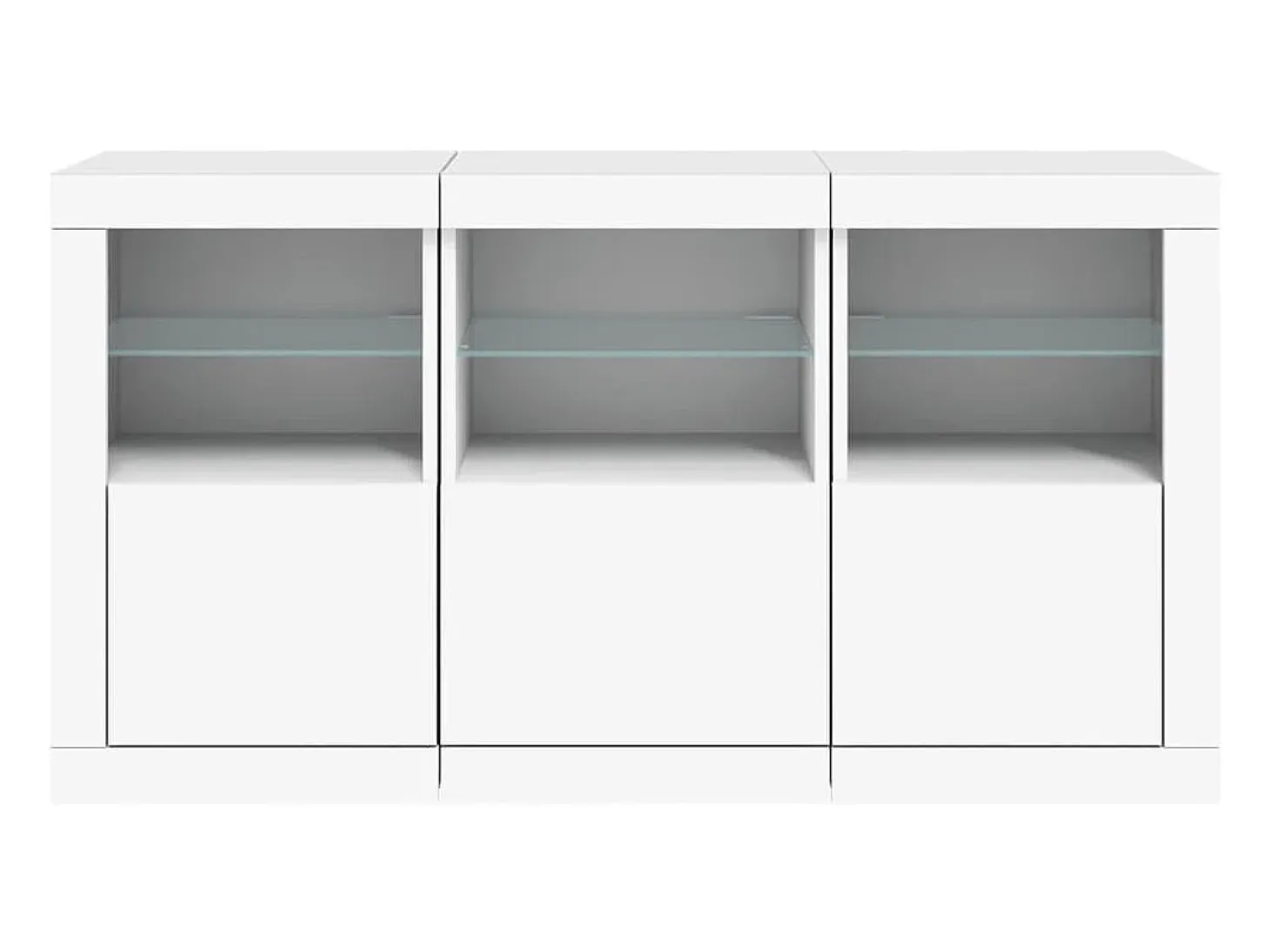 Aparador cómoda cómoda armario mueble organizador cocina salón salón con luces LED 123 x 37 x 67 cm blanco 02_0029826
