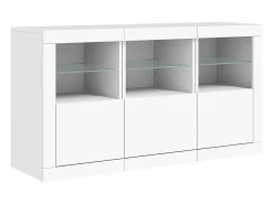 Aparador cómoda cómoda armario mueble organizador cocina salón salón con luces LED 123 x 37 x 67 cm blanco 02_0029826